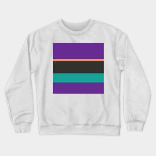 A fabulous consistency of Orange Pink, Big Foot Feet, Purple, Persian Green and Dark Charcoal stripes. Crewneck Sweatshirt